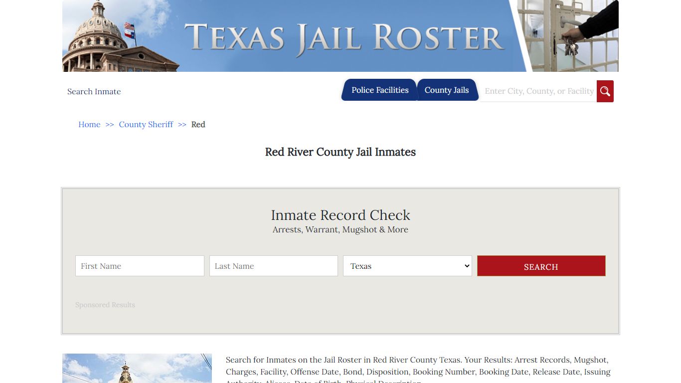 Red River County Jail Inmates - Jail Roster Search