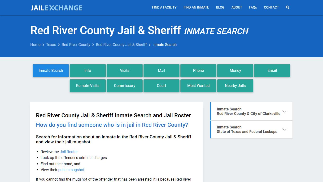 Red River County Jail & Sheriff Inmate Search - Jail Exchange
